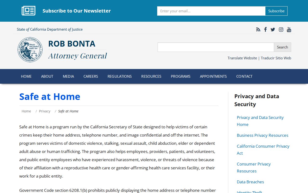 San Gabriel residents directory California Safe at Home privacy information